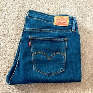 LEVI 725 High Rise Bootcut Dark Denim Jeans size 33/32